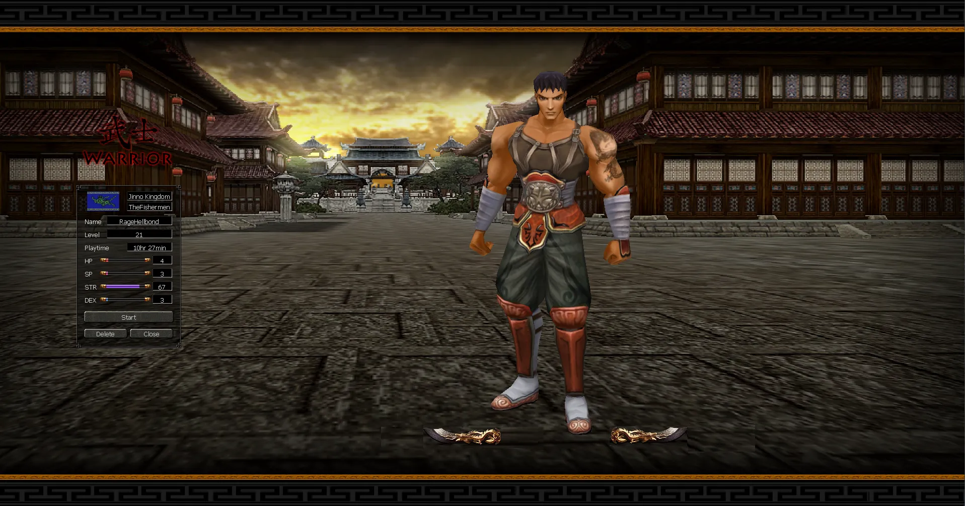 Character selection